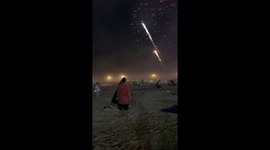 Summer Fireworks at Coney Island on the Beach in Brooklyn, NYC