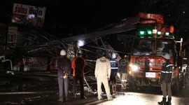 Tropical Storm Falcon blows over trees and power lines in Thailand