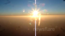 Sunset at 3,000ft from a Hot Air Balloon over Duntisbourne Abbots, Gloucestershire.