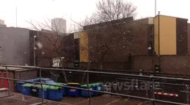 Snow flurries in London