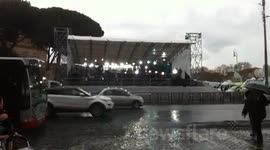 Film Crews Wait For First Glimpse Of Pope