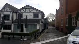 Aftermath of fire at Panacea Bar and Restaurant, Alderley Edge