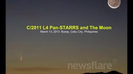 Comet Pan-STARRS and the Moon