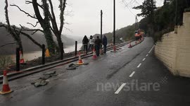 family and friends waiting for emergency services to find trapped lady