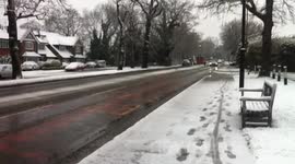 Winter In spring, snowy weather, north of London