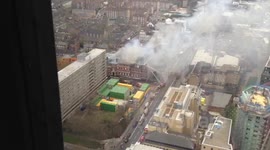 Fire spreads inside the Library