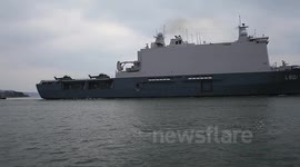 HNLMS Johan de Witt L801 arrives at plymouth naval base today