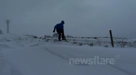 Snow diving near Hubberton, West Yorkshire March 2013