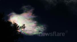 Nice iridescent cirrus cloud 4x timelapse (high contrast) JCMDI V10847a