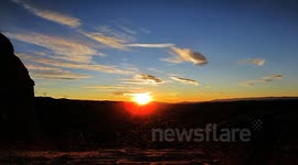 Excellent sunset and lenticular clouds forming timelapse V10844