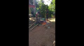 That's crackling hot! Indonesian butchers use FLAMETHROWER to process pig meat