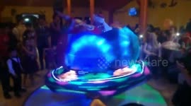 Lights Comes Out Of Dressed Dancer In Wedding
