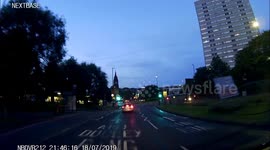 Dashcam captures moment man runs out of Tesco, chased by security