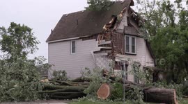Severe thunderstorm damage in Dunnville, Ontario