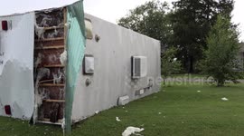 Severe storm damage in Caledonia, Ontario, amid a heatwave