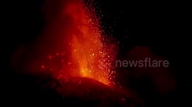 Italy's Mount Etna erupts