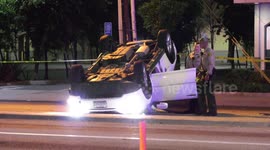 Off-duty LA police officer taken to hospital after a hit and run accident