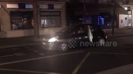 Algerian fans celebrating Africa cup win in Paris