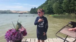 4 year old sings God Bless America
