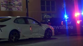 Police caused auto accident at the corner of Broadway and 10th in downtown San Diego