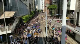 Hong Kong 21st July 2019, Anti Extradition Protesters marching in Wanchai against the proposed extradition bill