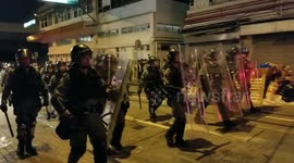 Hong Kong riot police prepare to move in on protesters
