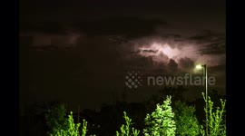 Time-lapse of approaching lightning storm in western Pennsylvania, USA