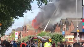 Sirens blare over red flames from Walthamstow blaze