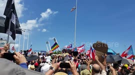 Tito Trinidad junto a Residente, Bad Bunny y Ricky Martín en el Paro Nacional de PR 2019