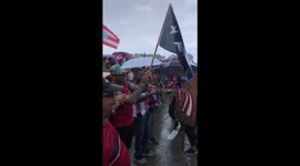 Protest governor Puerto Rico rain dancing