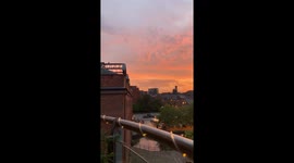 Stunning tangerine skies in Manchester during heatwave