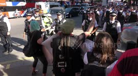 Protests against Boris Johnson become heated in central London