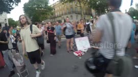 Anti Boris Johnson Protestors Dance In Westminster