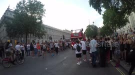 The Anti Boris Bus Goes Through Westminster Followed By Protestors