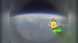 SpongeBob goes to space after GoPro attached to weather balloon is launched from US