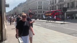 Regent street in London quiet due to heatwave