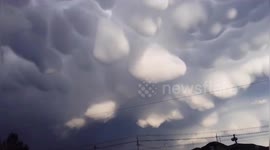 Bizarre mammatus clouds spotted above Chinese City