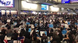 Pro-democracy protesters fill Hong Kong airport