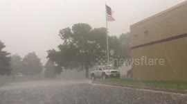 Storm drops hail in Blaine, Minnesota
