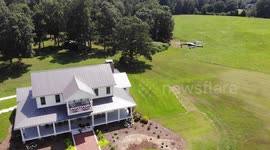 drone video of DJI drone in air