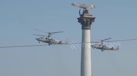 Helicopters, naval ships and mass missile firing at Russian military show