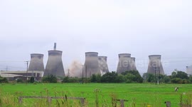 Cooling tower demolition at Ferrybridge Power Station