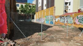 Graffiti sprayed wall in the poblenou neighbourhood of barcelona, spain