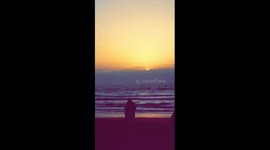 Beautiful sunset from Essaouira beach