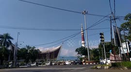 Wonderfull landscape west  sumatra mosque