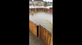 Flood around houses