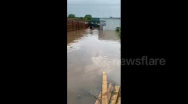 Resident shows extent of flooding in Scottish neighbourhood following heavy downpours