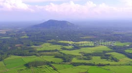 The beauty of Mount Medan, surrounded by green rice fields