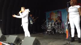 Singer John Galea shows his support for the LGBTQ community at Norwich Pride