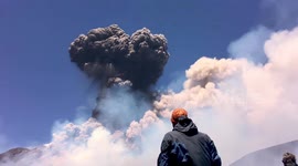 Italy's Mount Etna lets out huge clouds of smoke after violent eruption